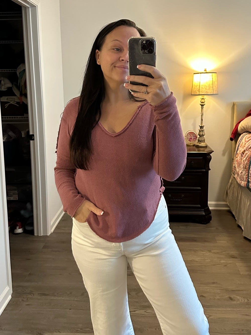 We The Free, Free People, Dusty Rose V-Neck Sweater